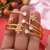 Bangle 4pcs gouden kleur manchet armbanden voor vrouwen Ethiopische Afrikaanse Dubai Braceletbangles Party Wedding Joodse geschenken