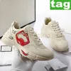 Italien Rhyton Casual Skor Designer Plattform old daddy Rhytons Herr Dam sneakers tjock botten Lyx Vintage Logotyp Chunky Sneaker Läder Runner Trainers