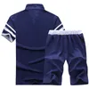 Survêtements pour hommes ZITY Hommes Survêtement V Neck Shirt Shorts Set Casual Summer Respirant Sport Suit Sweat Male Fitness