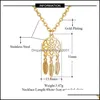 Pendant Necklaces Stainless Steel Dream Catchers Gold Sier Plated Titanium Feather Chains For Women Girls Fashion Jewelry Gift Drop Ottug