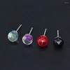 Stud Earrings Bohemian Jewelry Rhinestone Earring Round Accessories Stainless Steel For Women 2023