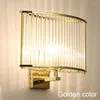 Lâmpadas de parede Post Modern prateado lâmpada de tubo de tubo de vidro dourado LED LED BAIRA BAINS BAINS CRISTAL DE CABA