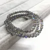 Strand Quality 4 MM Nature Labradonite Round Bead Woman Bracelet 53 CM Girl Necklace Not Glass Gary Moon Stone Jewelry