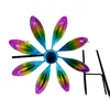 Garden Decorations Ly Lawn Pinwheels Flower Shaped Wind Spinner Handmade Colourful Metal Windmill For Outdoor 22 9 66CM