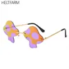 Sunglasses 2023 Mushroom Ladies Punk Steam Rimless Glasses Fashion Prom Creative Party Eyewear