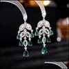 Dangle Chandelier Personality Cubic Zircon Crystal Earring Mti Color Geometry Shape Drop Earrings For Women Wedding Accessories A3 Dhfa7
