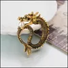 Pins Brooches Pin Badge Retro European And American Highend Mens Suits Vintage Brooch Jewelry Alloy Dragon Totem Drop Delivery Dhdmx
