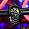 Wristwatches Mens Watches 3D Real Man Waterproof Rotate Rim Watch Spinning Men's Sports 360° Wheel For Men