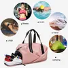 Sacs de plein air Sacs de sport pour femmes sacs de Fitness en plein air imperméables à l'eau avec séparation sèche et humide sacs à main pour femmes formation de Yoga chaussures de Ski sac rose T230129