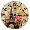 Zegary ścienne mody drewniany zegar nowoczesny wystrój domu kwiat salonu naklejki kwarcowe okrągły zegarek hurtowy