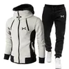 Herren-Trainingsanzüge, Herren-Reißverschluss-Kapuzenpullover, Sweatshirt, Jogginghose, Anzug, 2-teiliger Trainingsanzug, winddicht, Sportbekleidung, Winter, warme Reversjacke, Mantel, Herrenstoff, 230130