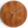 壁の時計スリエント木製時計モダンデザインビンテージ素朴なぼろぼろのシンプルな静かなアートウォッチホームデコレーション