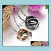 Hänge halsband mode oändlig kärlek halsband rostfritt stål för älskare vintage dubbel båge bröllop valentiner dag löfte drop d dhaiw