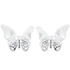 Pendientes de tuerca con forma de mariposa hueca Retro étnica para mujeres y niñas, Plata de Ley 925 auténtica, pendiente pequeño, joyería para Piercing en la oreja EH131