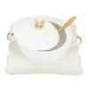 Bowls Bowl Soup Ceramic Porcelain Dessertserving Ricecream Ice Handle Sundae Mug Spoon Stew Cereal