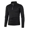 Herrtröjor 2023 Spring Men's Sweater Zipper Design Solid Basic Men High Collar Bottomed Shirt Hoppare Stickade