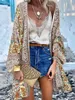 Koszule bluzek damskich Zanzea Kobiety Kardigan Summer Open Front Bohemian Floral Printed Bluzka Kimono Casual Loose Tops Vintage Blusas z długim rękawem 230130