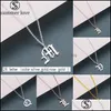 Pendant Necklaces Ancient Letters For Women Stainless Steel Old English Az Initial Necklace Friends Family Party Jewelry Drop Delive Dhgtu