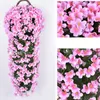 Decorative Flowers Artificial Violet Flower Ivy Leaf Vine Party Decoration Valentine's Day Wedding Wall Hanging Basket Orchid Fake