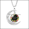 Pendentif Colliers 17 couleurs Religion Bible Versets Collier Femmes Verre Cabochon Lune Chrétiens Écriture Lettre Fleur Chaînes Foi Dhzla