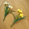 Torkade blommor 3st konstgjorda blommor konstgjorda narcissus blommor bukett hem dekoration falska skrivbord blommor bröllop scen dekor påsklilja r230725