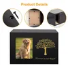 Продукты из китайского стиля ПЭТ Мемориальная урна для пепла кота для собак коробка памяти на память с подарком с PO рамки деревянный бамбук 230130