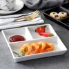 Plates 1pcs Solid Ceramic Plate Divided Dinner Tray Lunch Container Nordic Cookware Porcelain Sushi Steak Tableware