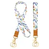 Keychains Flower Set Series Neck Rem Lanyard för nycklar Kedja ID Cover Pass Mobiltelefon Charm Badge Holder Keyring Accessorie