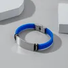 Bangle S1612 Fashion Jewelry Stainless Steel Silicone Bracelet Multi-color Sports