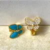 Rücken Ohrringe Urlaub Marke Schmuck Frauen Blau Schmetterling Stud Asymmetrisches Design Europäischen Exquisite Party Geschenke Zugang