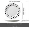 Plates Simple Nordic Hepburn Style Black And White Wave Point Ceramic Plate Tableware Household Dessert Cake Fruit