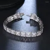 Braccialetti Link 2023 Bracciale quadrato di lusso per donna Fashion Crystal Zircon Ladies Chains Bangle Wedding Jewelry Gift Female298j