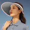 Chapeaux à large bord équitation couverture chapeau crème solaire haut visage vide soleil plage unisexe belles visières été pour les femmes