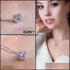 Pendant Necklaces 925 Sterling Sier Women Fashion Love Cube High Quality Zircon Clavicle Chain Jewelry Length 45Cm 20220226 T2 Drop Dhzhg