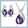 ￖrh￤ngen halsband brudt￤rna smycken s￶ta br￶llop ￶roner australiska kristallsmycken sier halsband h￤ngen festupps￤ttningar dropp deli dhbx5