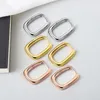 Hoop Earrings Korean Sterlling Silver 925 Geometric Oval Ear Buckle Temperament Women Gold Sexy Elegant Girl Love Gift