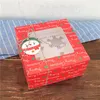 Geschenkomschakeling 10 stks Merry Christmas Cupcake Boxes Nougat Chocoladetaart Decoreren Sprogramma's Event feest Diy Handmade pakket