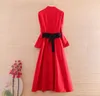 Vêtements ethniques Style chinois femmes ceinture robe automne Royal broderie florale Vintage élégant mince dame luxueux fête S-XXL