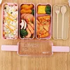 Din sets sets 900 ml 3 lagen lunchbox Bento Container Eco-vriendelijke tarwestro-materiaal Microwavable Lunchbox 2023