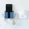 Hooks & Rails Mobile Phone Charging Hanging Holder Multifunction Wall Mounted Plug Bracket Remote Control Storage Box With Hook UpHooks