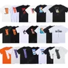 T-shirt da uomo di design T-shirt con stampa di lettere T-shirt da uomo a maniche corte stile hip-hop nere bianche arancioni
