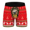 Mutande Intimo da uomo Pantaloni da notte Boxer stampati di Natale Calzoncillos Hombre Sexy Bugle Pouch Boxer Mutandine Taglie forti