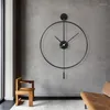 Horloges murales classique grande horloge Design nordique silencieux noir salon métal Reloj De Pared moderne décor à la maison