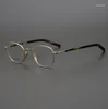 Sonnenbrille reines Titaniumblau-Licht blockierende Computer Brille Frauen Vintage optische Brille Anti-Blau-Strahlen verschreibungspflichtige Brille für Männer