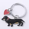 Keychains Key Chain Stainless Steel Dachshund Jewelry Dog Ring Women Girls Handbag Pendant Animal Car Accessories