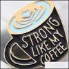 Pins broches cartoon koffiebekhoofd pinnen Europees email grappig metaal voor meisjes cadeau 2021 kerstbadges tas kleding denim shirt pi dhs8v