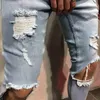 Heren jeans topkwaliteit 2023 mode casual hiphop heren knie groot gat grensoverschrijdende dans nightclub streetwear potloodbroek