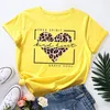 Maglietta da donna Estate Cotone Moda donna Magliette Leopard Heart Print Abiti a maniche corte Vintage Ladies Tee Top Donna ONeck TShirts 230130