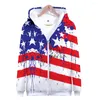 Men's Hoodies Digital Printing Casual Men And Women Zipper Hooded Manufacturers American Independence Day 3D 2023 Cn(origin) Sidno