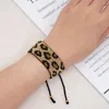 Strand Beaded Bracelet Vintage Leopard Print Personalized Minimalist Hand-woven Adjustable Fierce Bohemian Ethnic Rice Bead